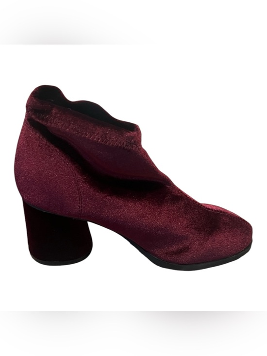 Lux Shoes - New Lov Mark Slinky Wine Velvet/Burgundy Velvet Heeled Booties Size 6